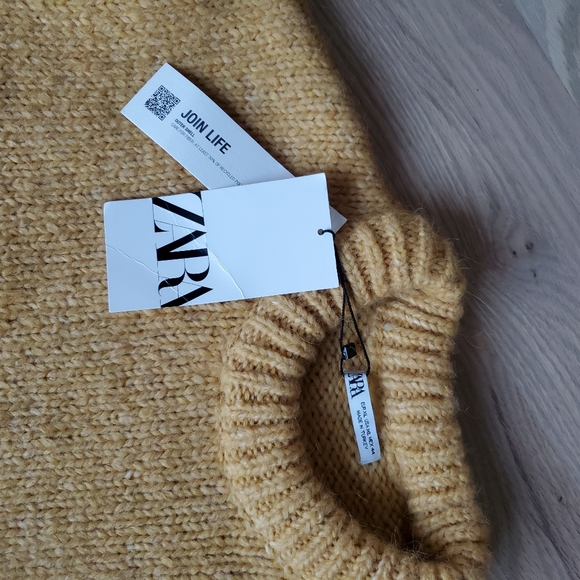 New Zara Mustard  Wool Blend  sweater  size  XL. - Picture 6 of 8